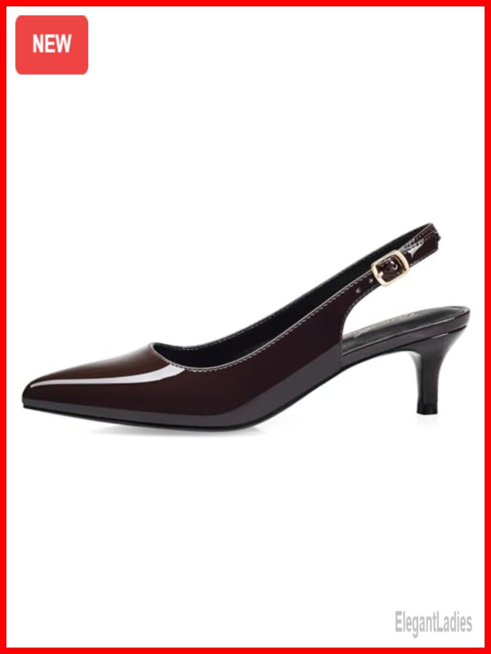 Kitten Heels Closed Toe Slingback Pumps Vegan 2 inch Low Heel